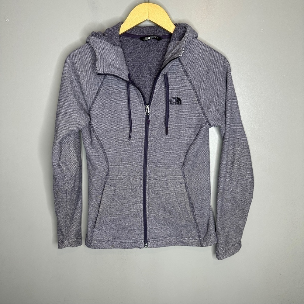 The north face purple striped  full zip hoodie